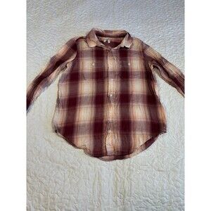 Mudd button up Maroon Flannel with pockets size small